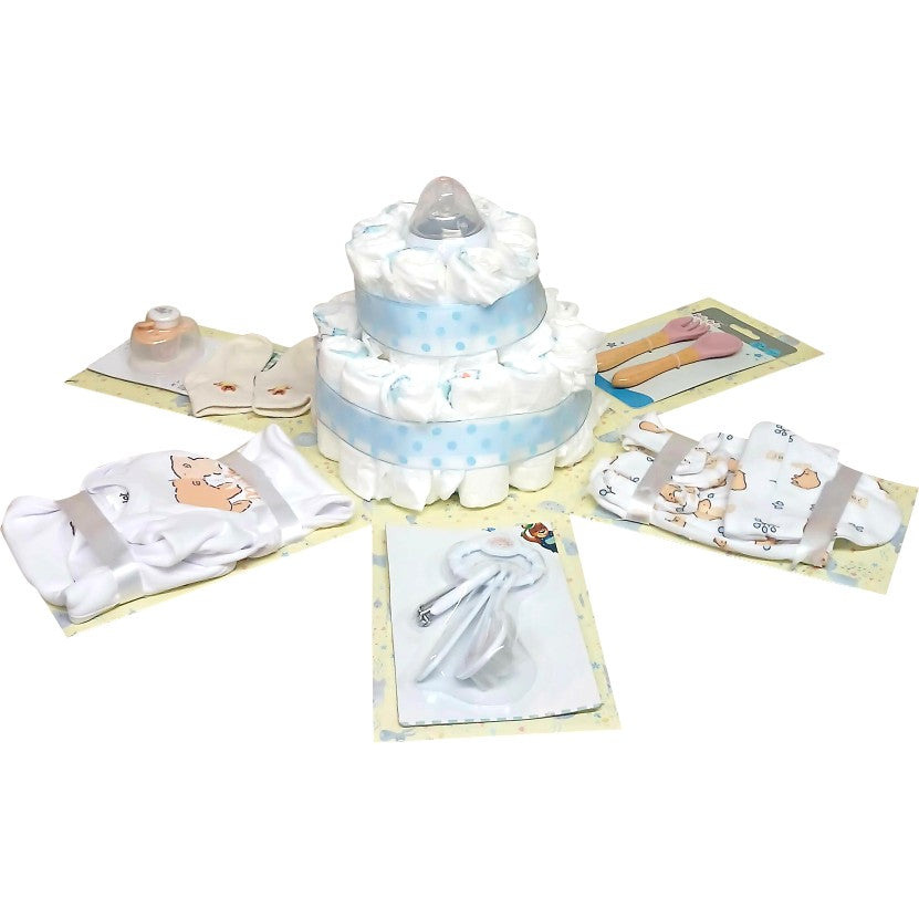 Blue Prince Nappy Cake Baby Shower Explosion Box | Pop-Up Gift Hamper
