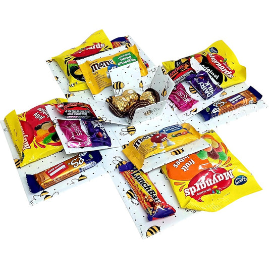Bees Mini | 3-Layer Sweet & Chocolate Explosion Box | Gift Hamper