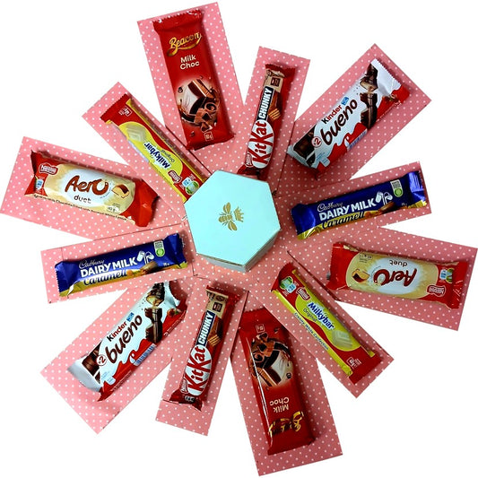 Pink elegance | 2-layer Lux  Chocolate Explosion Box | Pop-Up Gift Hamper