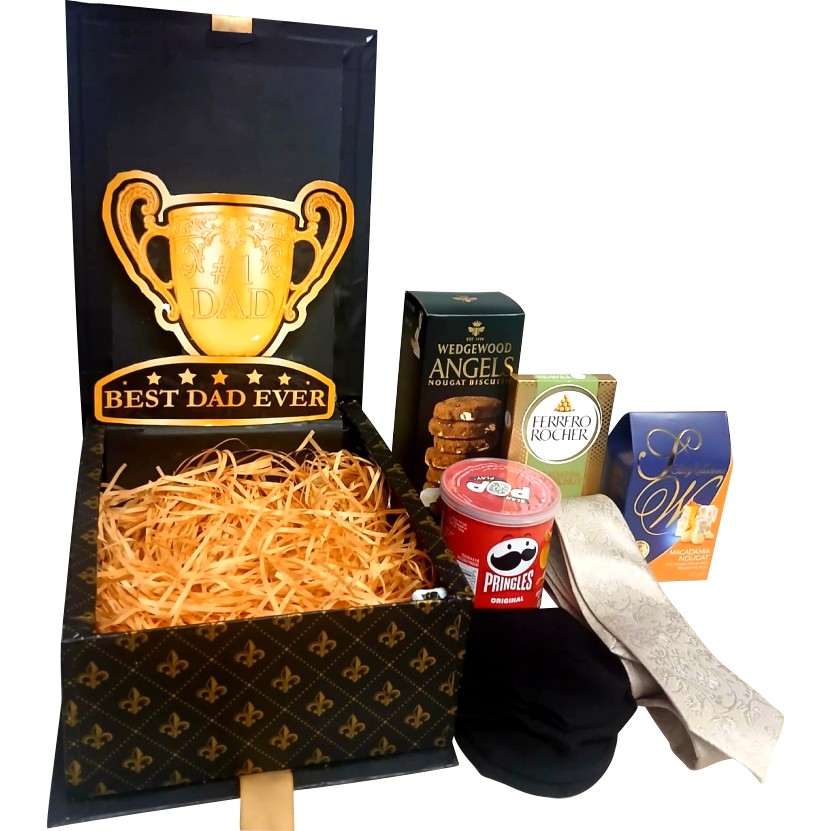 Best Dad Glow | 3D LED Reveal Gift Hamper | Dad Accessories & Snacks | Pop-Up Love