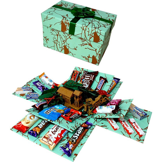War Chest 2-layer toy and chocolate gift box | Pop-Up Gift Hamper