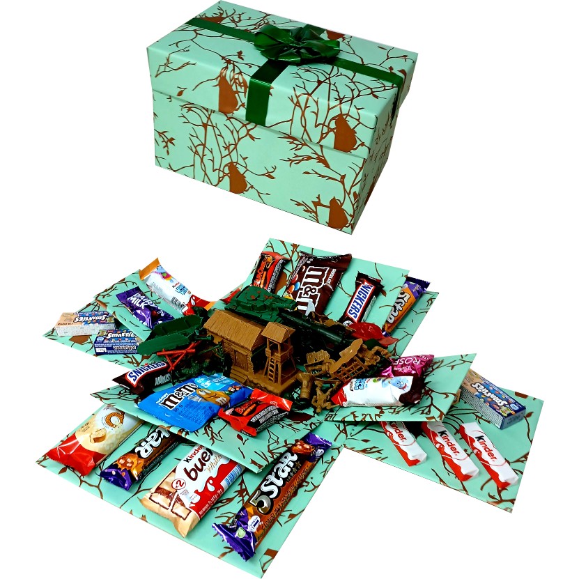 War Chest | 2-layer toy and chocolate Explosion Box | Gift Hamper