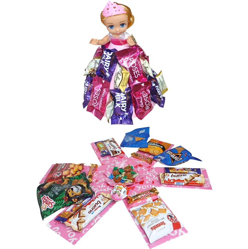 Sweet Princess 2-layer toy and chocolate gift box | Pop-Up Gift Hamper
