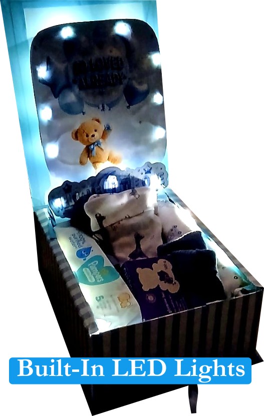 Newborn Glow | 3D LED Reveal Gift Hamper |Baby Boy Essentials | Pop-Up Love