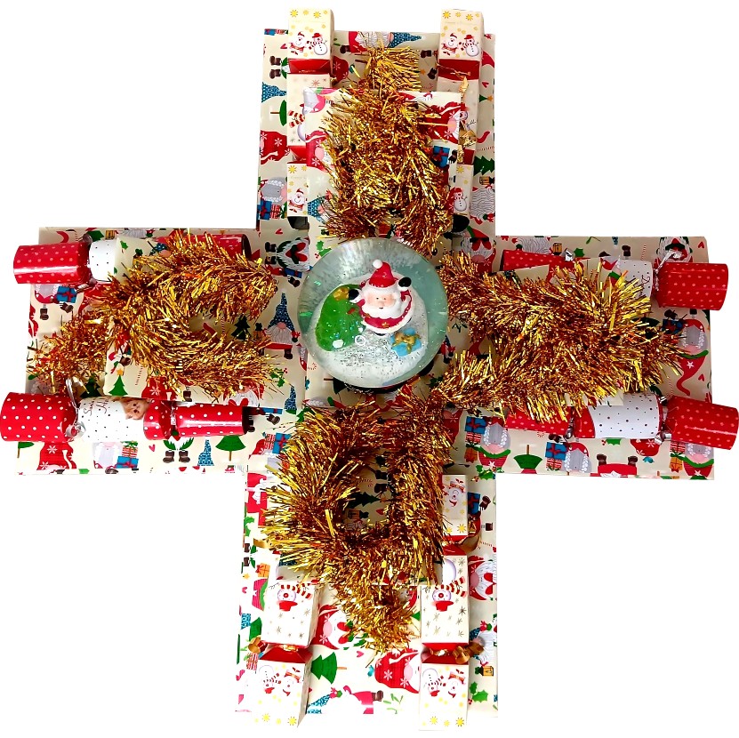 Deluxe Christmas Reveal 2 Layer Explosion Box | Pop-Up Gift Hamper