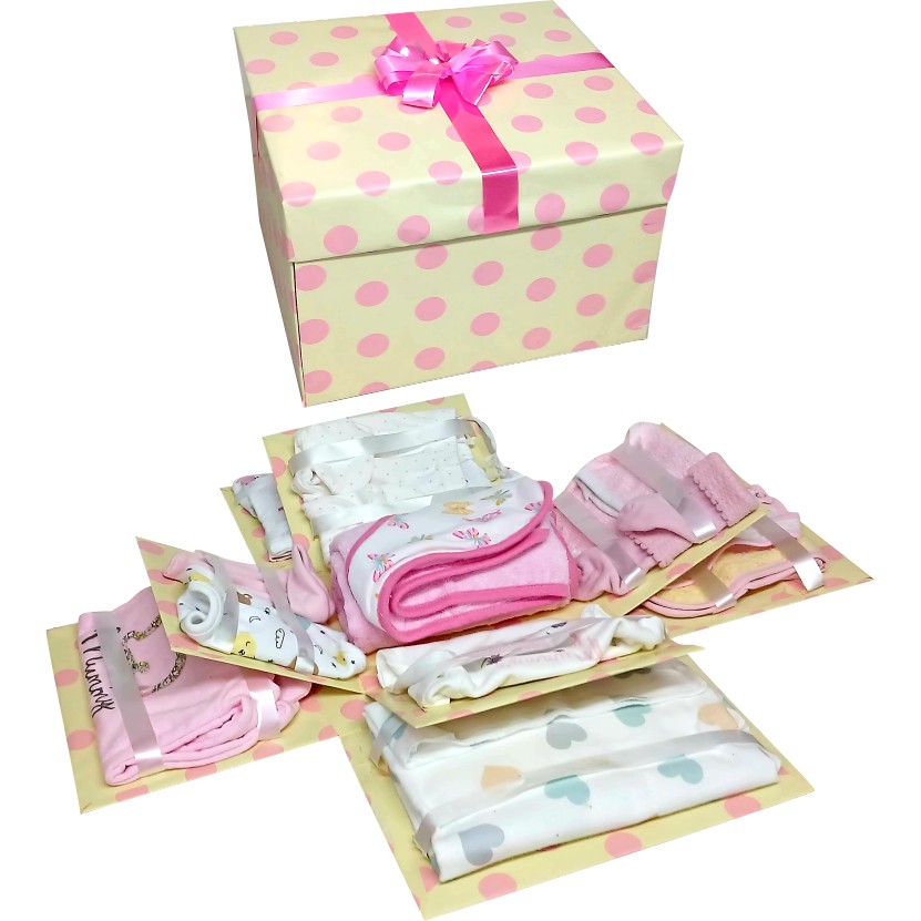 Pop-Up Petals 2-Layer Girl Baby Shower Explosion Box | Pop-Up Gift Hamper