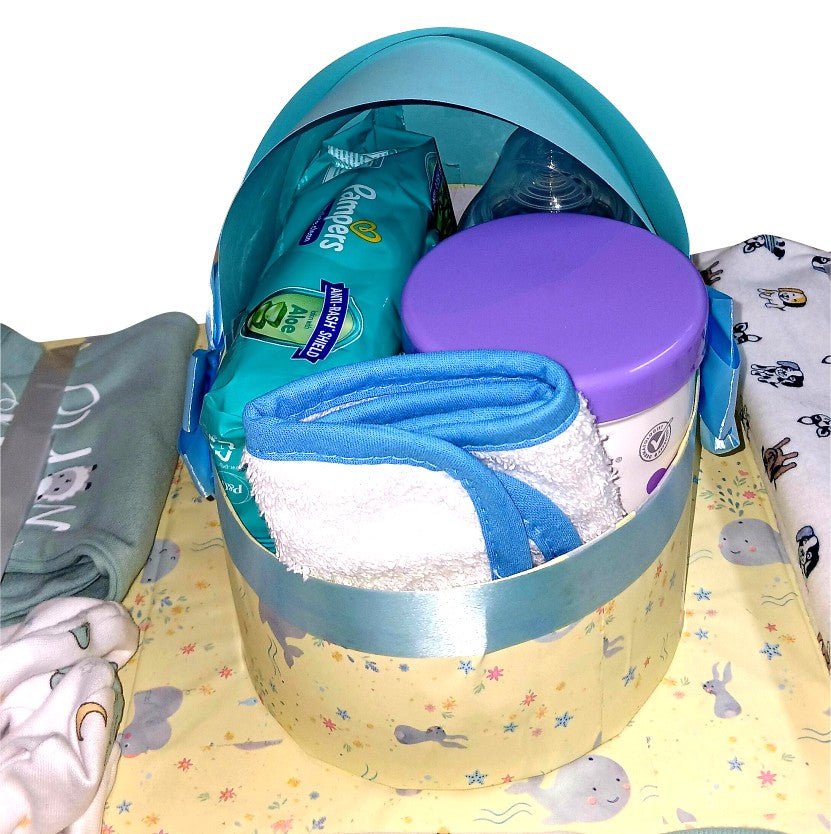 Blue Prince Cradle Baby Shower Explosion Box | Pop-Up Gift Hamper