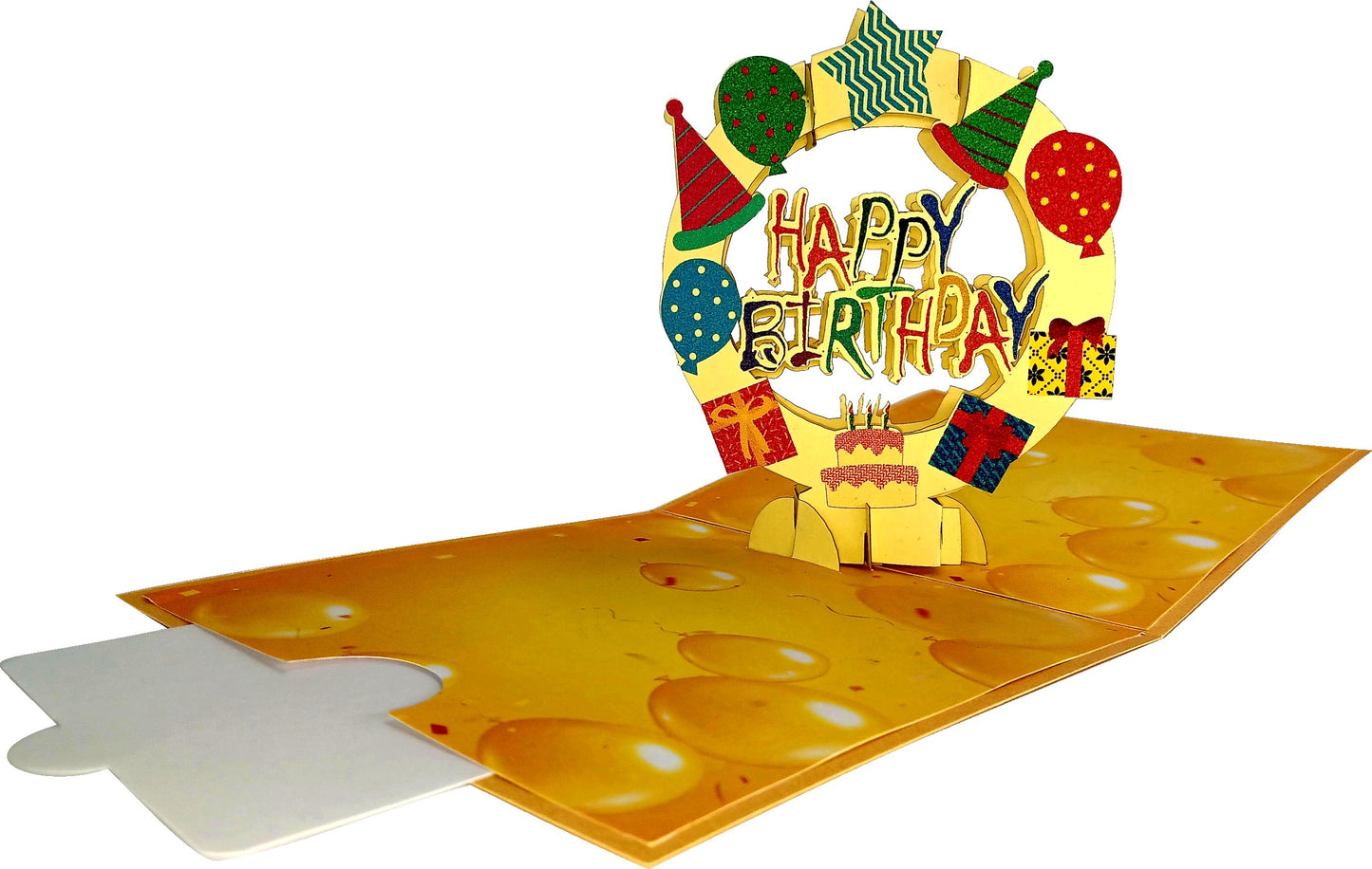 Circular Happy Birthday 3D Pop-Up Greetings Card