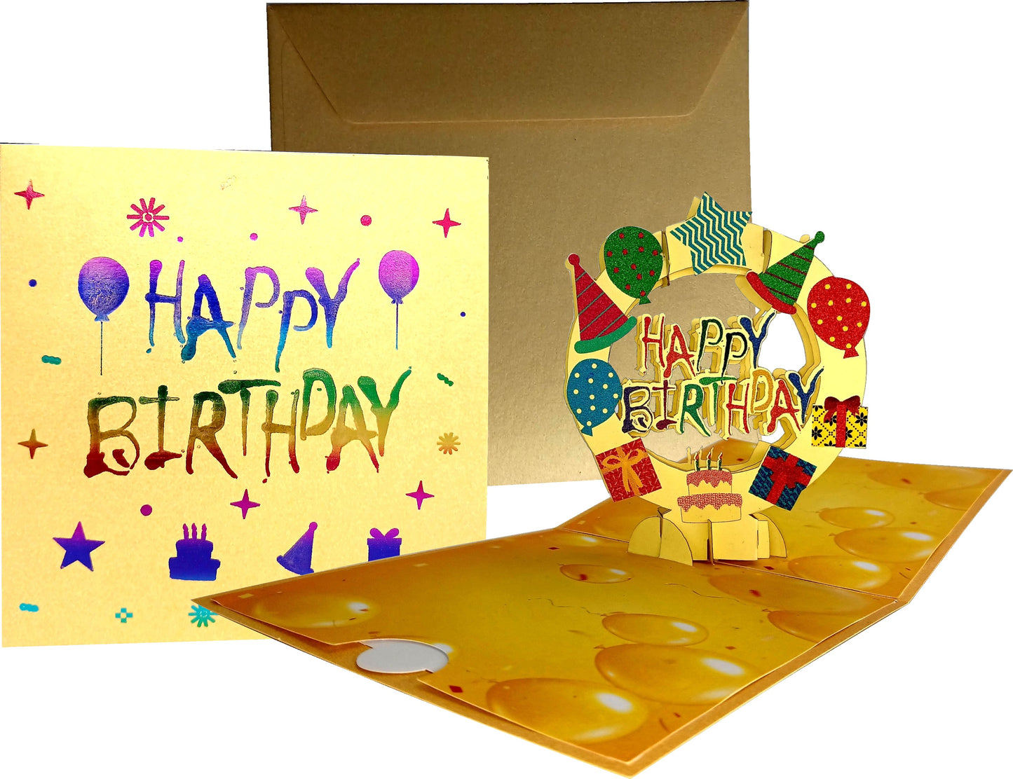 Circular Happy Birthday 3D Pop-Up Greetings Card
