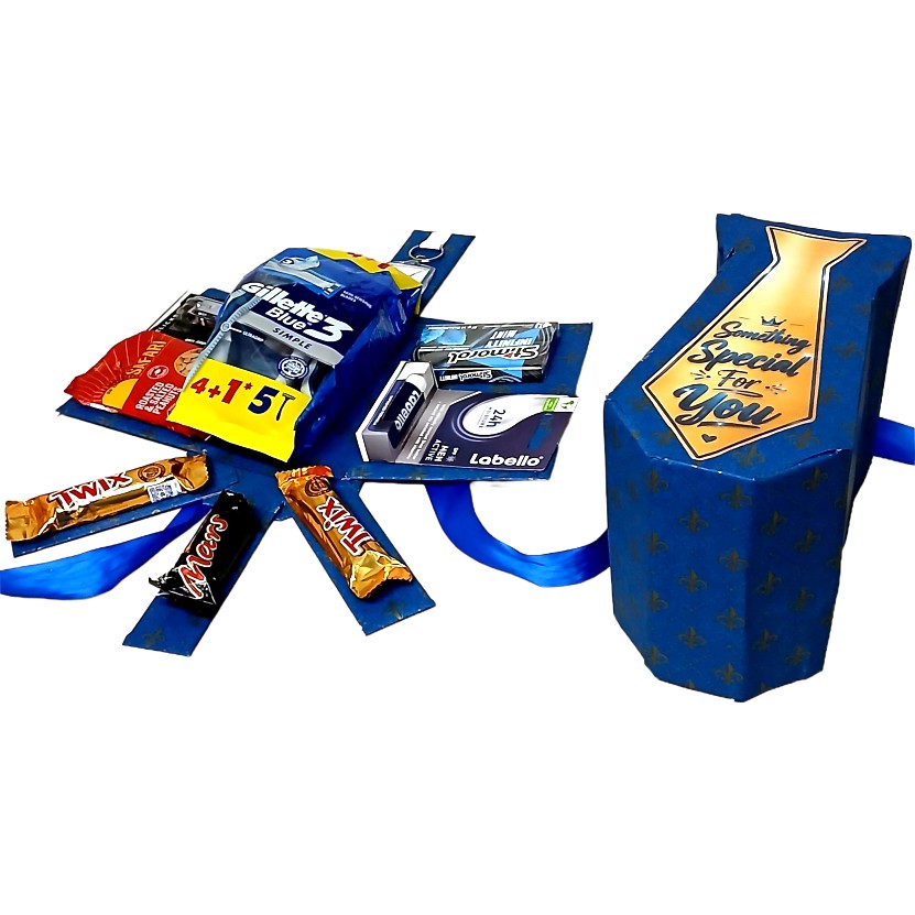 Necktie-Shaped Explosion Box | Gift For Him Hamper | Pop Up Love