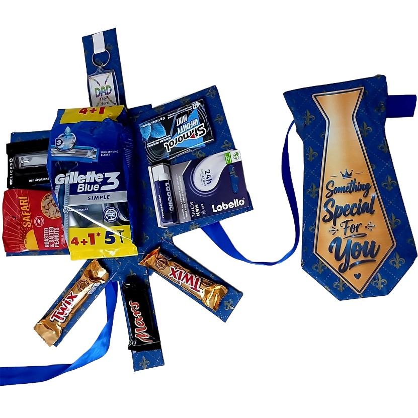 Necktie-Shaped Explosion Box | Gift For Him Hamper | Pop Up Love