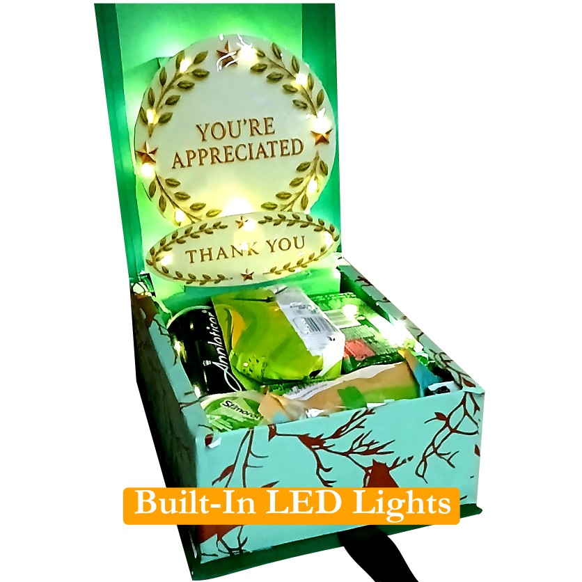 Thank you glow| 3D LED Reveal Gift Hamper |Snacks & Refreshment | Pop-Up Love
