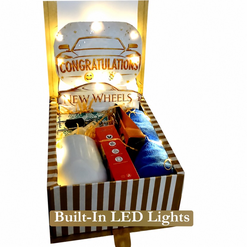 New Car Glow | 3D LED Reveal Gift Hamper | Car Care & Accessories | Pop-Up Love