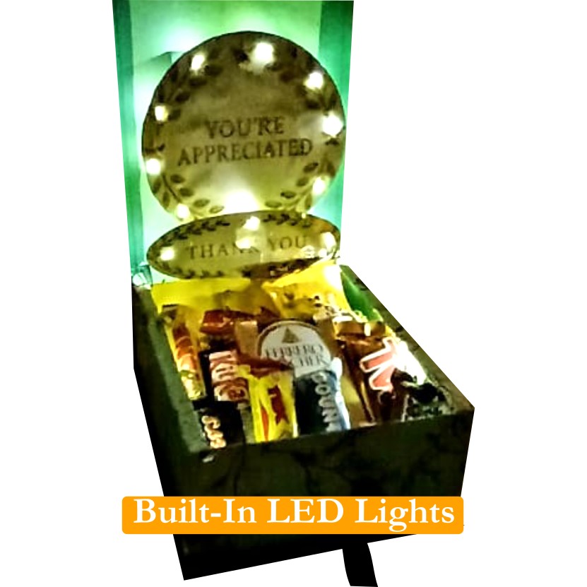 Thank You Glow| 3D LED Reveal chocolate | Choc and Treats | Pop-Up Love