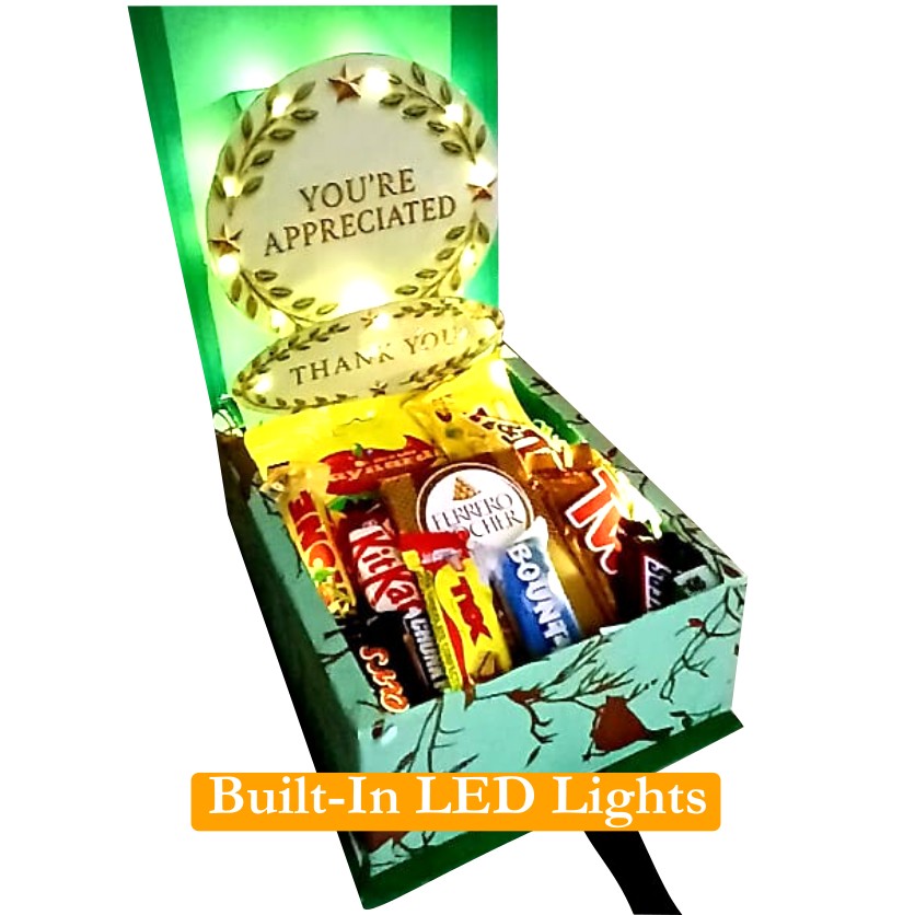 Thank You Glow| 3D LED Reveal chocolate | Choc and Treats | Pop-Up Love