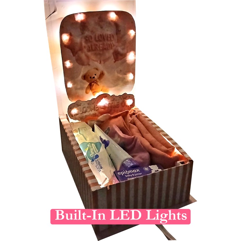 Newborn Glow |3D LED Reveal Gift Hamper | Baby Girl Essentials Pop-Up Love