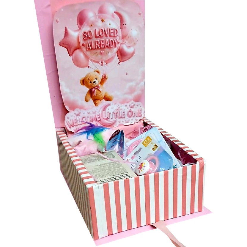 Newborn Glow |3D LED Reveal Gift Hamper | Baby Girl Essentials Pop-Up Love